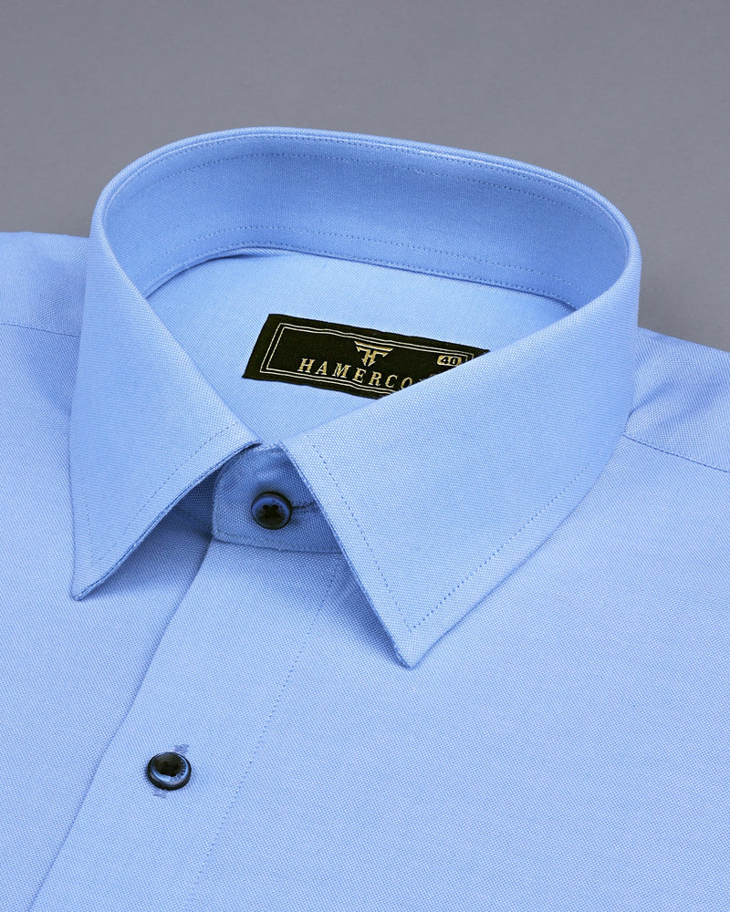 Sky Blue Solid Oxford Cotton Shirt – Hamercop Sky Blue Solid Oxford Cotton Shirt – Hamercop