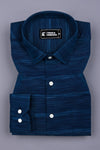 Aquablue With Navyblue Shaded Stripe Shirt