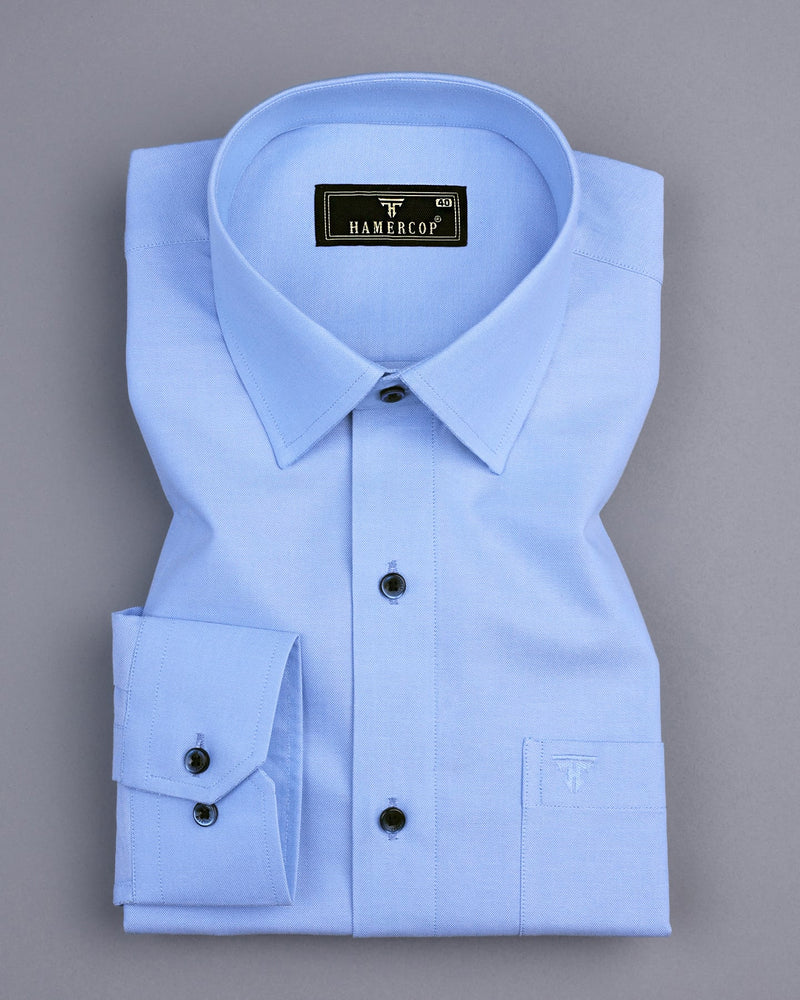 Sky Blue Solid Oxford Cotton Shirt Hamercop Sky Blue Solid Oxford Cotton Shirt Hamercop