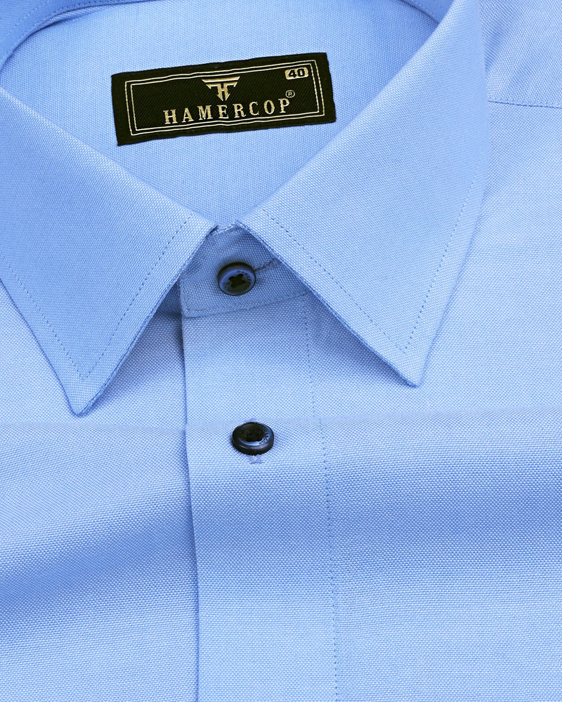 SkyBlue Laxurious Oxford Solid Cotton Shirt – Hamercop