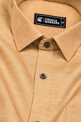 Camel Cream Solid Cotton Shirt