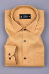 Camel Cream Solid Cotton Shirt