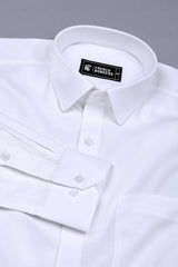 White Solid Oxford Cotton Shirt