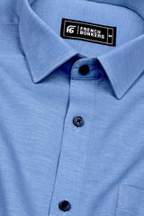 Cloud Blue Solid Cotton Shirt