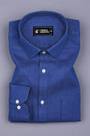Steel Blue Solid Cotton Shirt