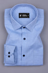 Sky Blue Dobby Texture Cotton Shirt