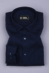 Dark Blue Python Shaped Cotton Shirt