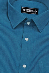Royal Blue Houndstooth Cotton Shirt