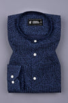Blue Random Line Printed Shirt