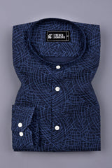 Blue Random Line Printed Shirt