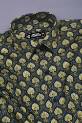 Peacock Bloom Printed Cotton Shirt