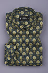 Peacock Bloom Printed Cotton Shirt