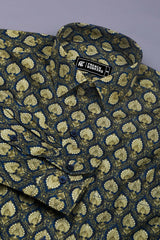 Peacock Bloom Printed Cotton Shirt