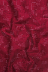Ruby Red with White Dot Geometrical Printed Shirt