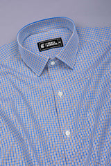 Atlantic Blue with brown Gingham Check Shirt