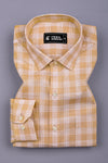 Sandstone  Brown with White Box Check Shirt