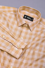 Sandstone  Brown with White Box Check Shirt