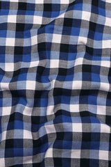 Ingrid Blue Herringbone Pattern Check Shirt