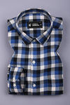 Ingrid Blue Herringbone Pattern Check Shirt