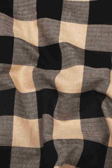 Fenix Cream with Black Herringbone Pattern Check Shirt