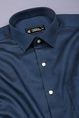 Shadow Blue Maze Pattern Printed Cotton Shirt