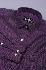 Mulberry Purple Geometrical Printed Cotton Shirt