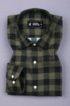 Virgo Green Sudoku Cotton Check Shirt