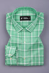 Zesta Green Windowpane Cotton Check Shirt