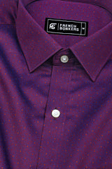 Persian Marron with Blue Jacquard Pattern Shirt