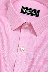 Fuchsia Pink  Jacquard Pattern Shirt