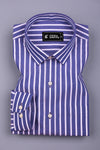 Storme Blue with White Vintage Stripe Shirt