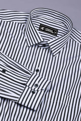 Stravino Black and White Stripe Cotton Shirt
