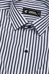 Stravino Black and White Stripe Cotton Shirt