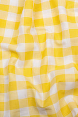 Rivano Yellow and  White Box Check Cotton Shirt