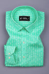 Norell Green with Subtle Directional Printed Cotton Shirt