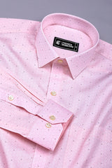 Trevona Peach with Fine Maroon Design Cotton Shirt
