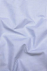 Dexiva White and Blue Ditsy Print Cotton Shirt
