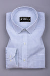 Dexiva White and Blue Ditsy Print Cotton Shirt
