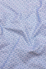 Orbit Grid Sky Blue  Printed Cotton Shirt