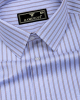 Walen Blue With Gray Stripe Premium Giza Shirt
