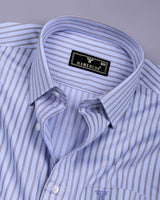 Walen Blue With Gray Stripe Premium Giza Shirt