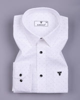 Orsen White With Black Dotted Dobby Cotton Shirt
