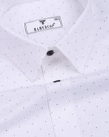 Orsen White With Black Dotted Dobby Cotton Shirt