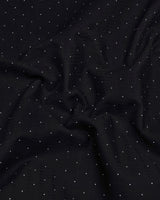 Orsen Black With White Dotted Dobby Cotton Shirt