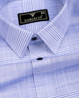 Nivor Blue With White Weft Stripe Amsler Linen Shirt