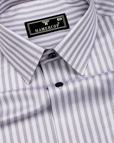 Belric Gray Stripe Premium Giza Shirt
