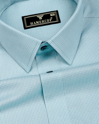 Amora Green Dobby Premium Giza Cotton Shirt