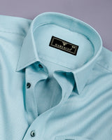 Amora Green Dobby Premium Giza Cotton Shirt