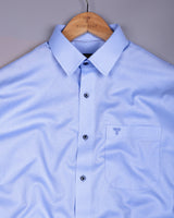 Amora Blue Dobby Premium Giza Cotton Shirt