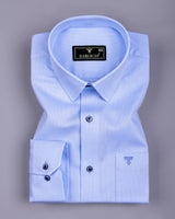 Amora Blue Dobby Premium Giza Cotton Shirt